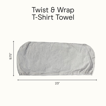 Side profile view of Conair hair towel wrap on long hair