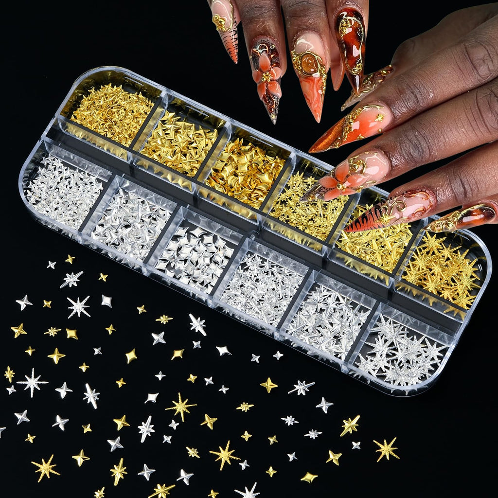 Complete 8 boxes nail charms and gems set ready for crafting