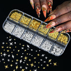 Complete 8 boxes nail charms and gems set ready for crafting
