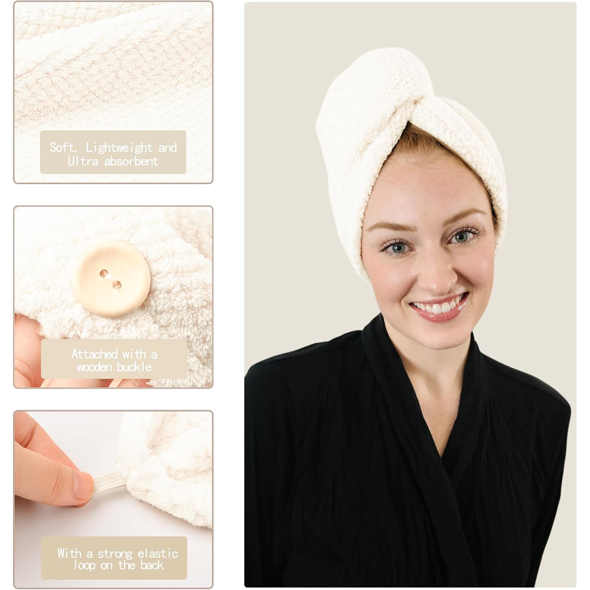Comparison of microfiber hair towel fabric texture
