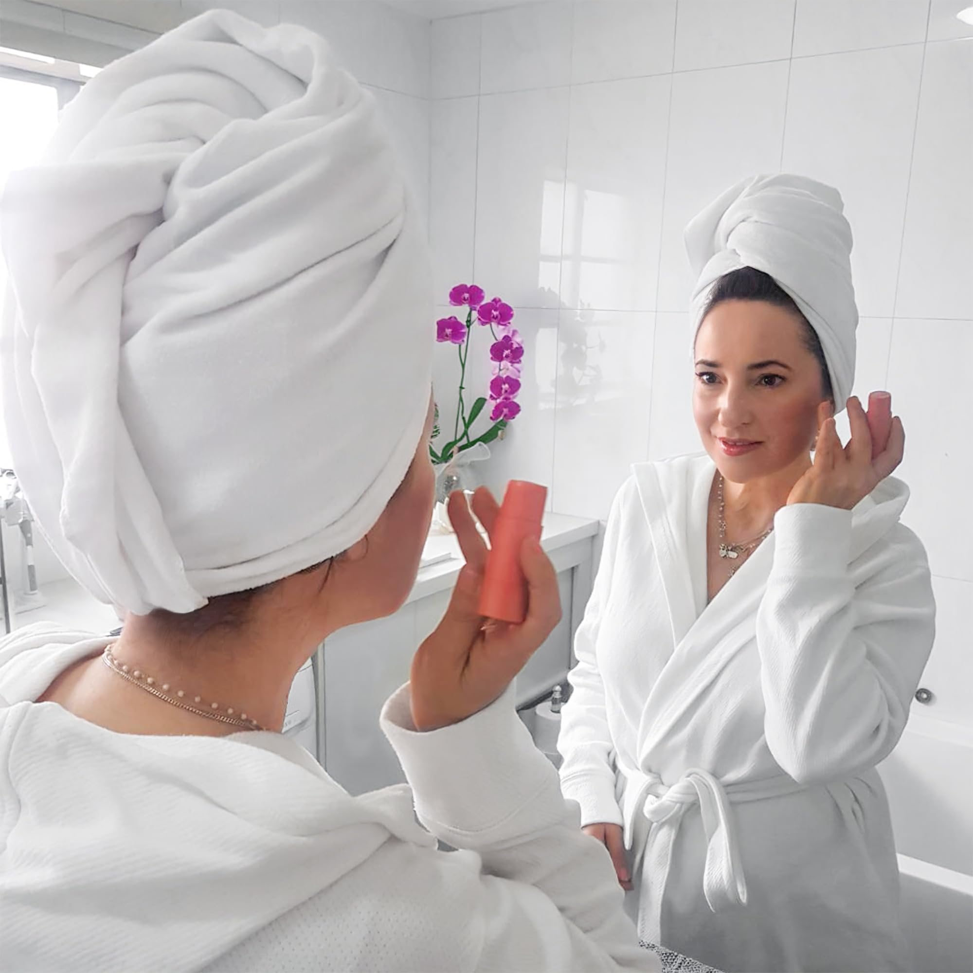 Bondi Home and Spa hair towel showing soft microfiber texture