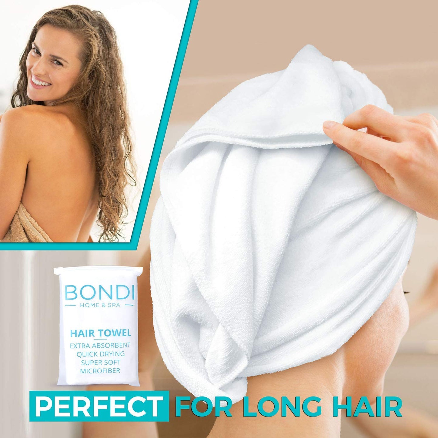 Bondi Home and Spa towel unfolded showing rectangular size