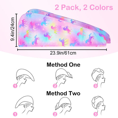 Instructions for using the button and loop hair towel wrap