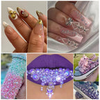 Creative nail art design featuring silver flatback pearls applied on manicured nails.