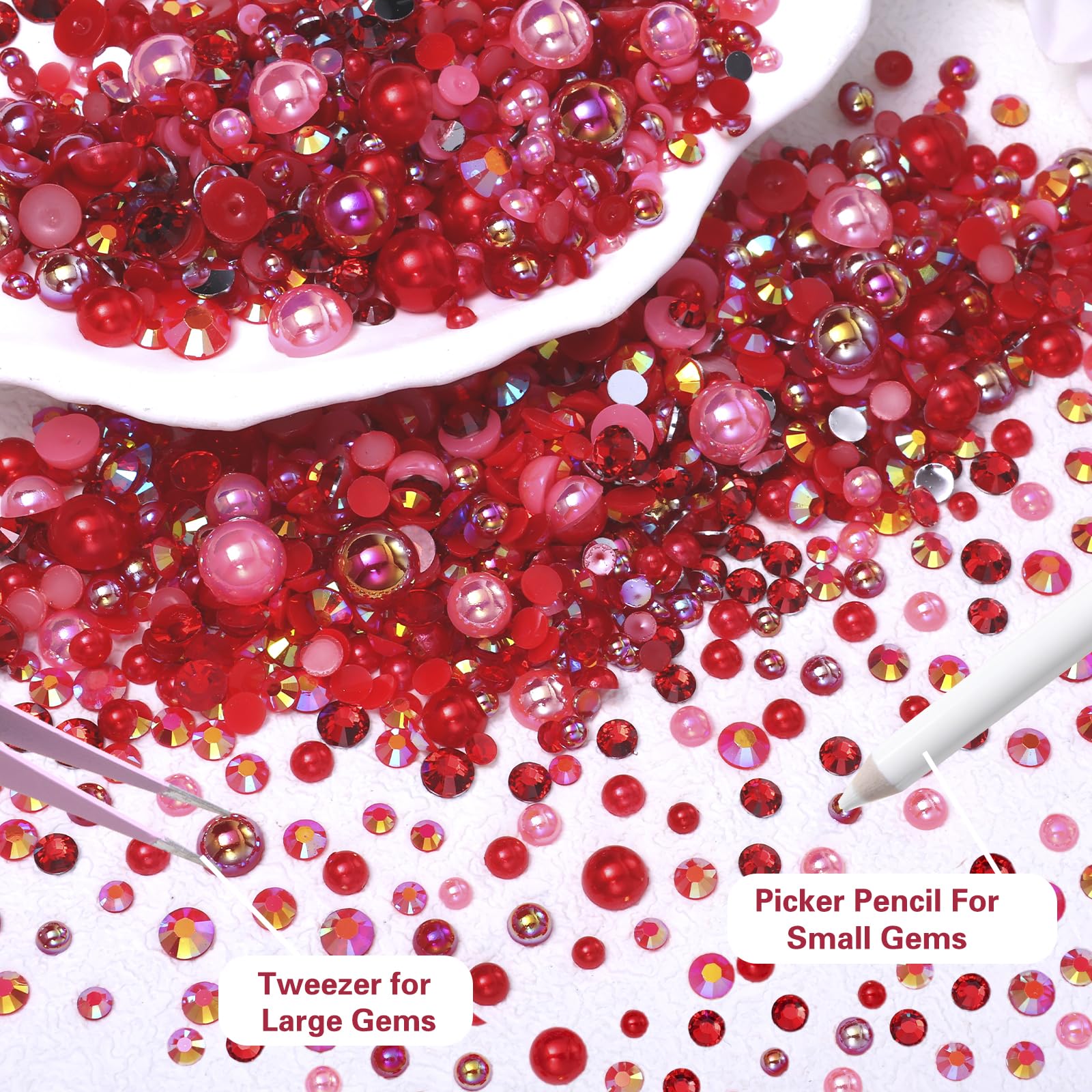 DIY decorated tumbler using Tatiwoo red flatback pearls