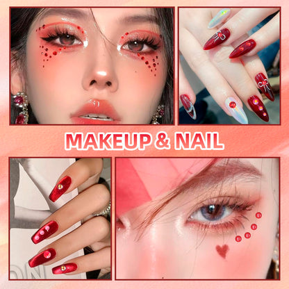 Professional nail art designs created with Tatiwoo flatback gems
