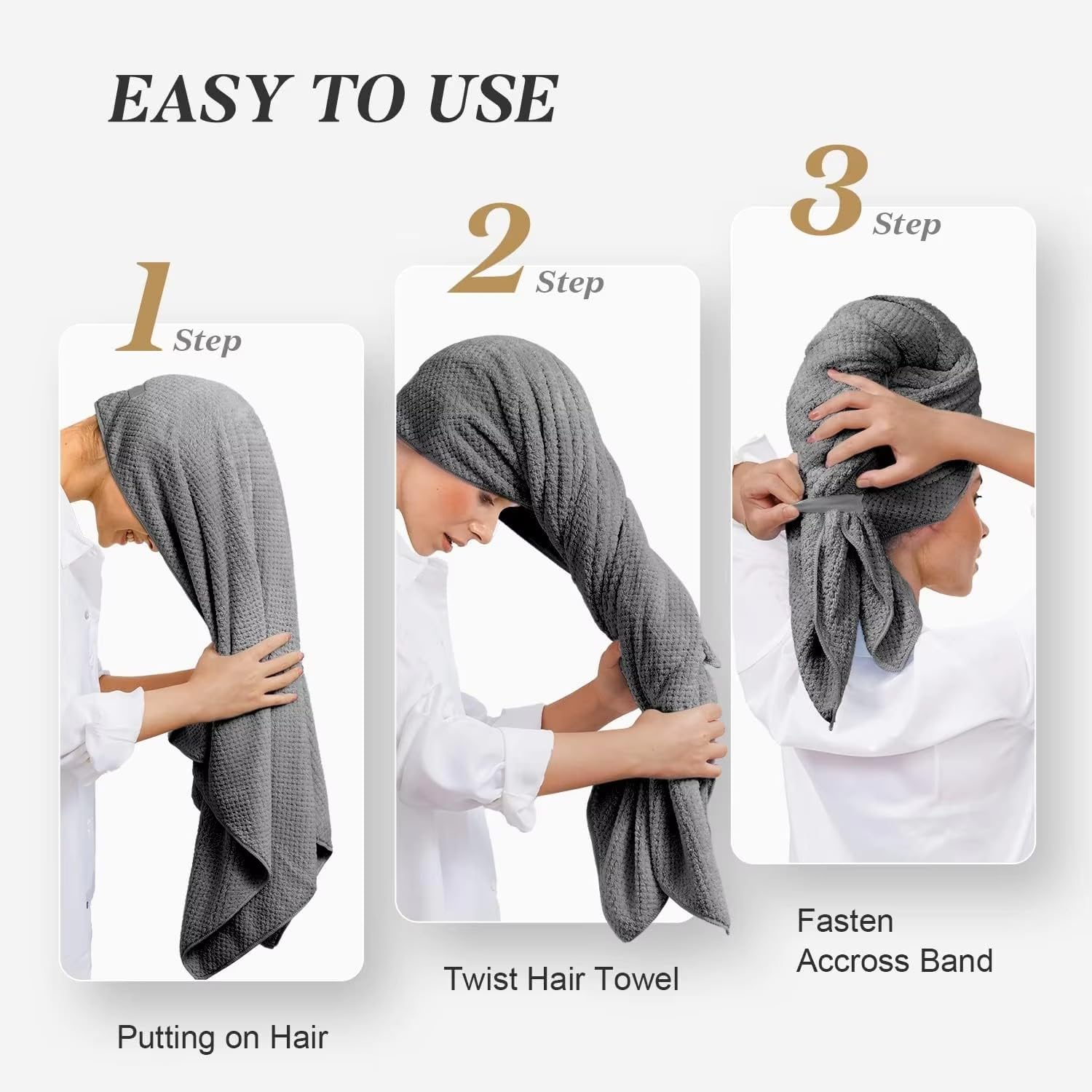 Beoffer microfiber hair towel set folded for travel