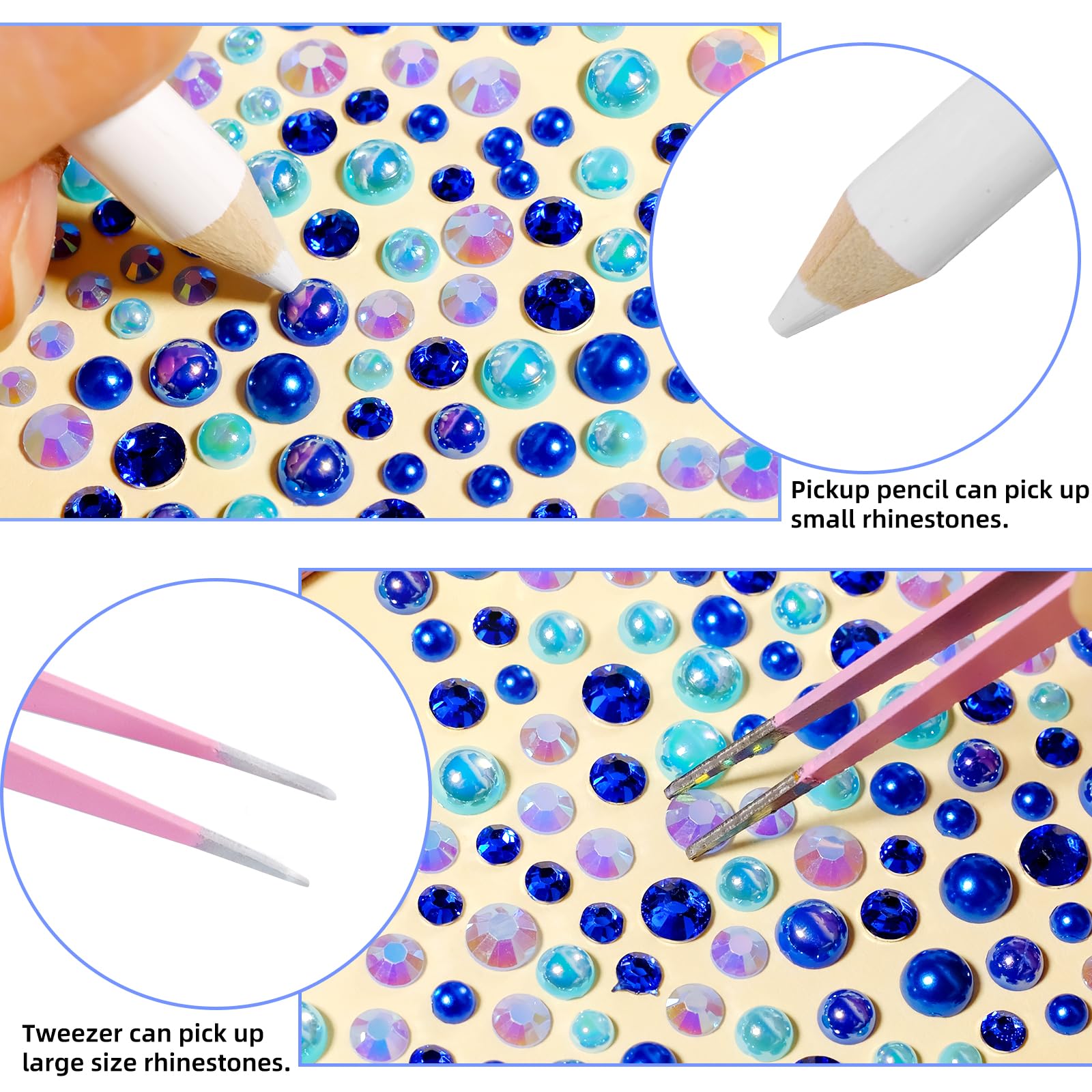 Pink flatback pearls arranged for nail art DIY