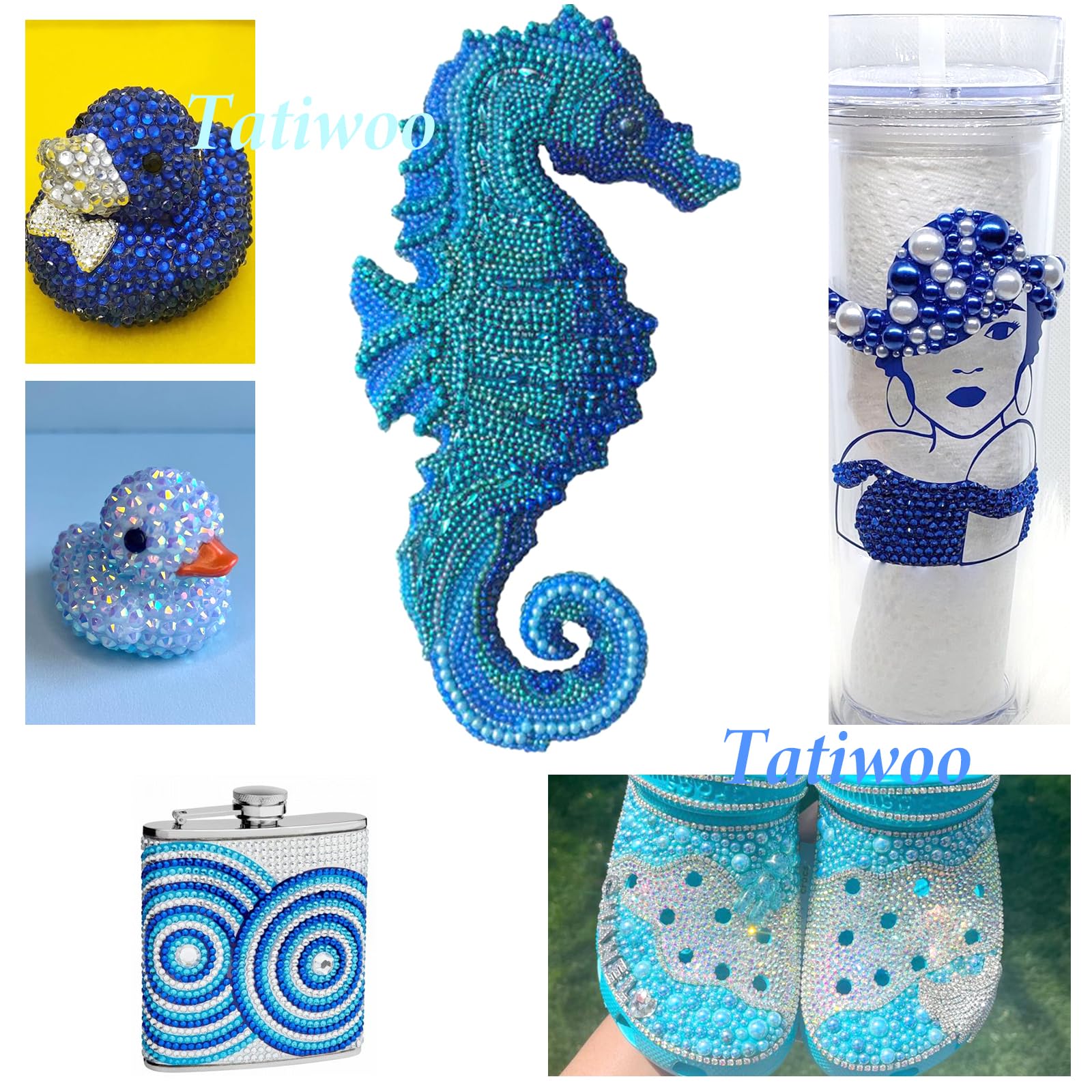 Bedazzled tumbler decorated with Tatiwoo resin rhinestones