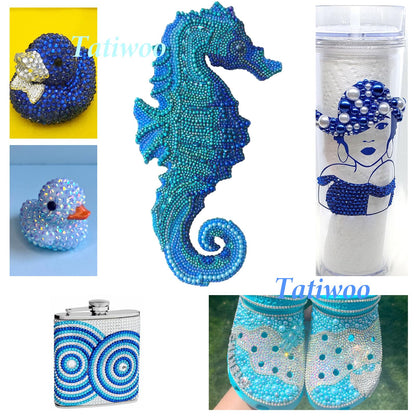 Bedazzled tumbler decorated with Tatiwoo resin rhinestones