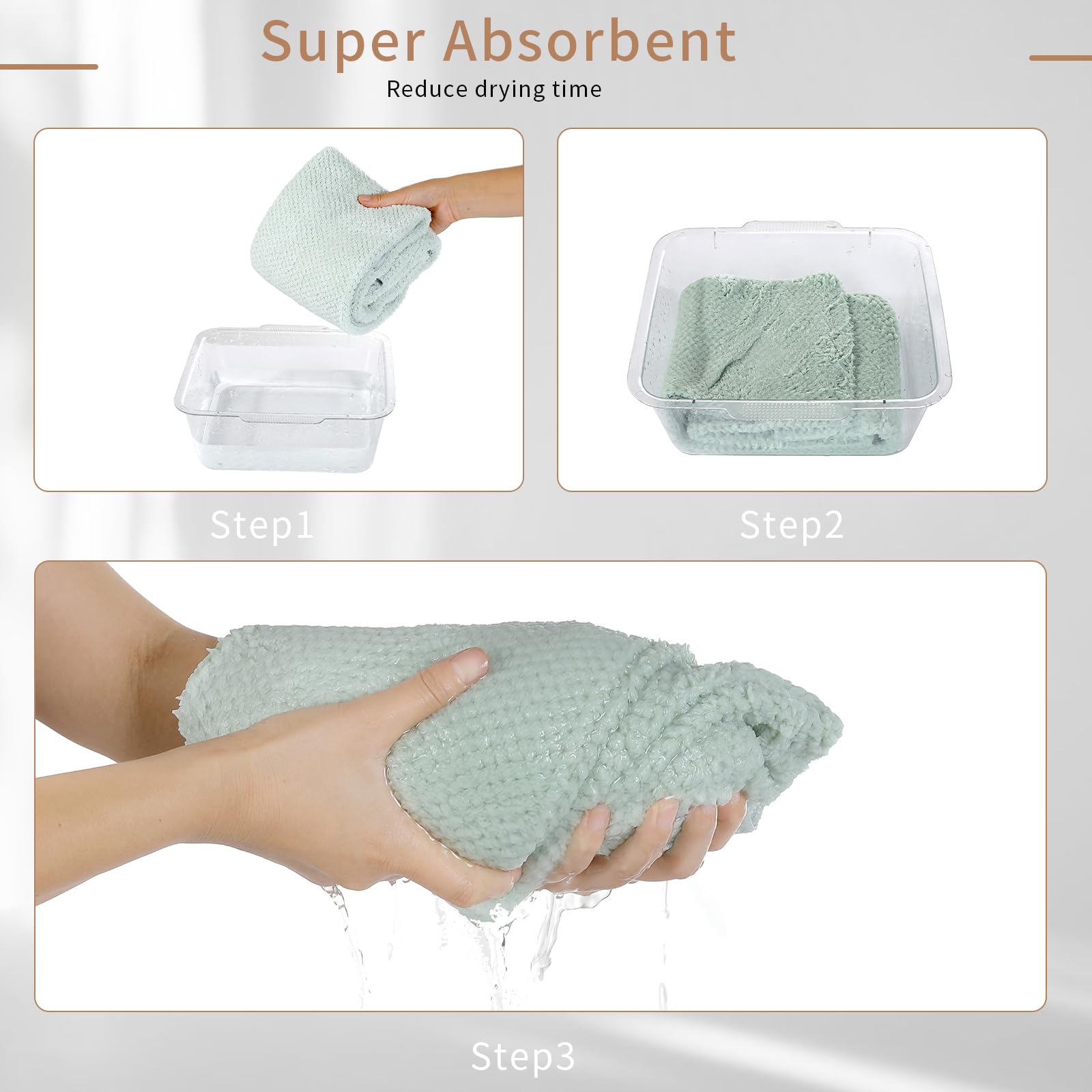 Laojbaba absorbent hair towel folded for storage