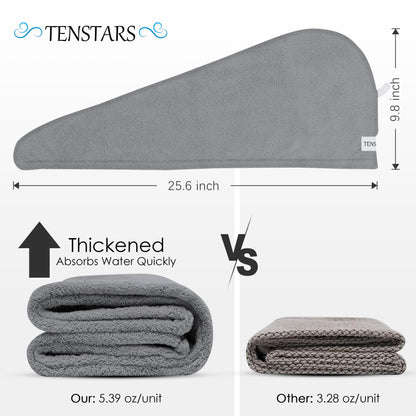 Tenstars quick dry hair turban set in various colors