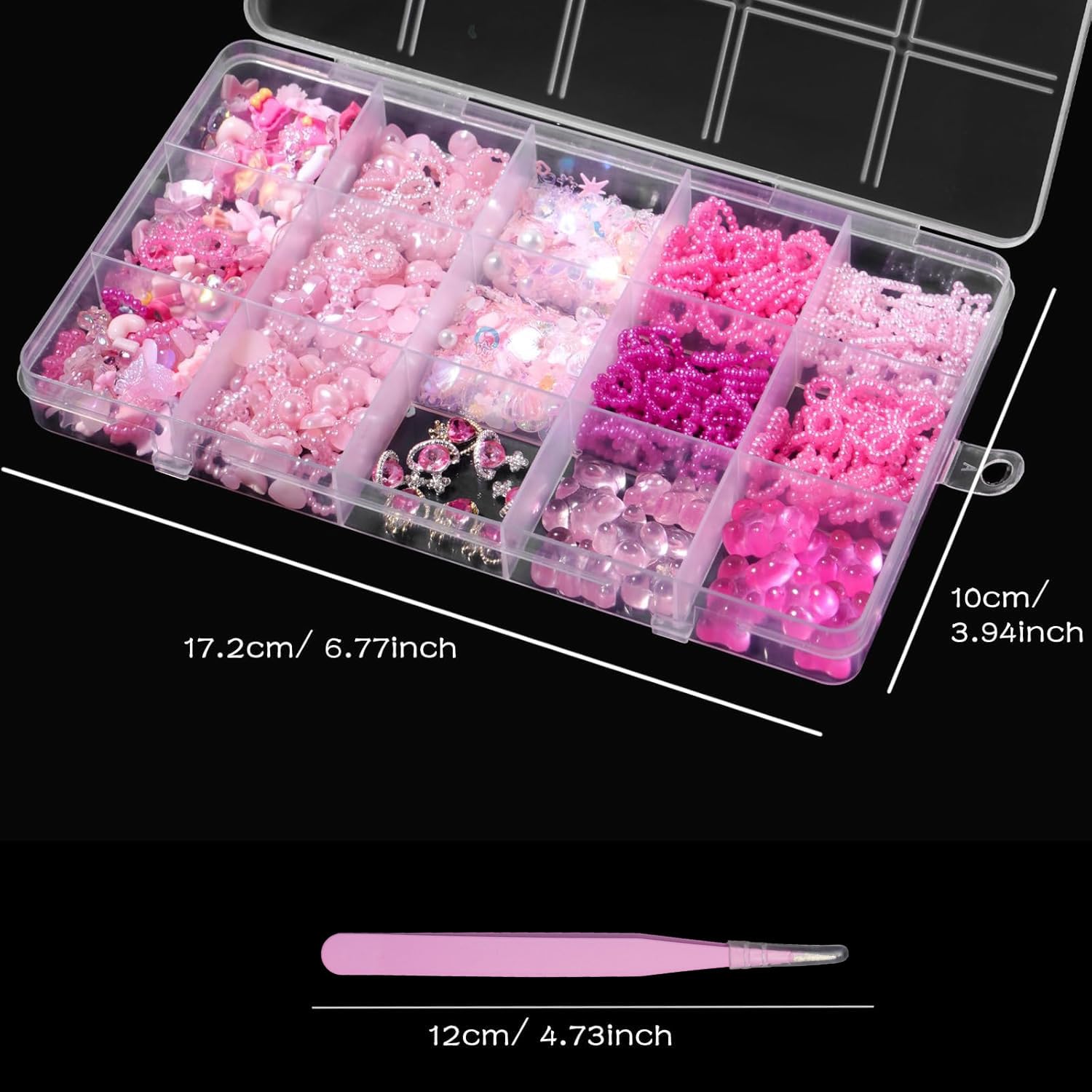 Tatiwoo 3D bear and planet nail decorations for manicure