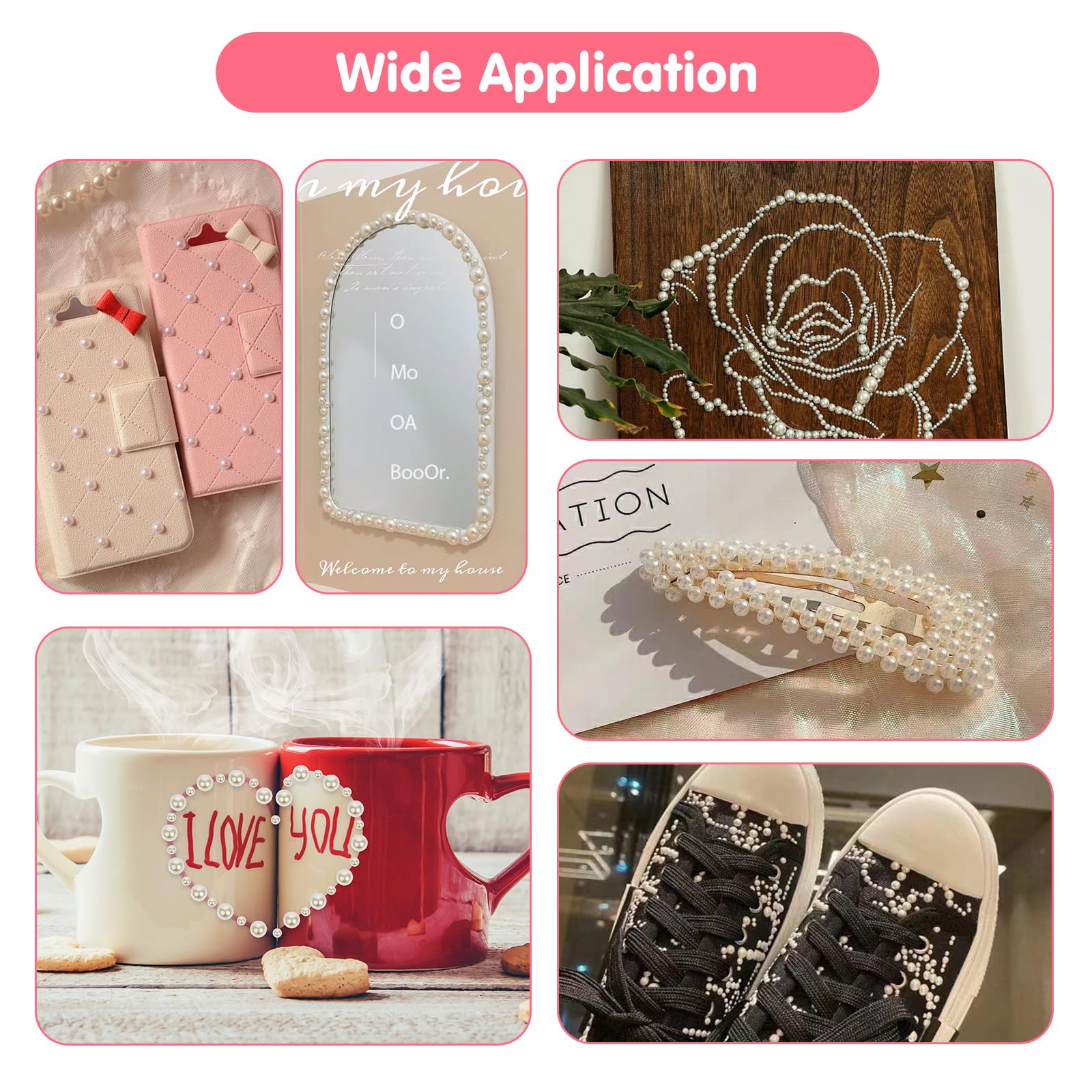 Full pack of 3701 self adhesive pearl stickers for DIY