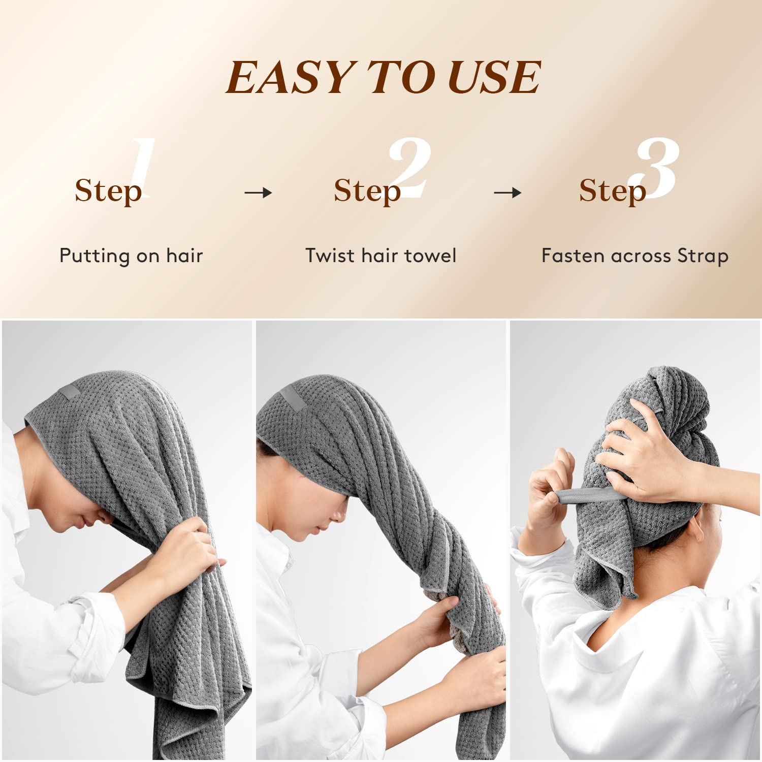 Yfong microfiber hair drying towel in elegant gift packaging
