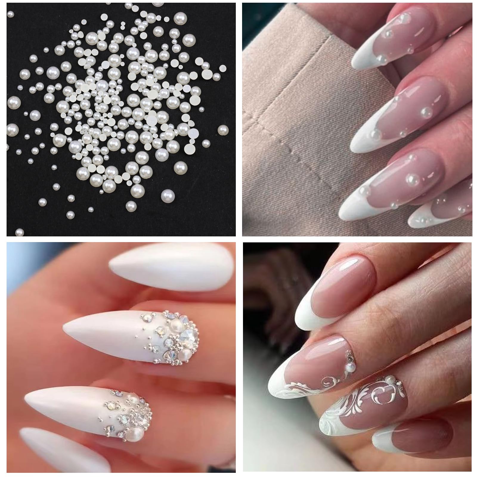 Close up of Votacos nail art rhinestones and pearl boxes