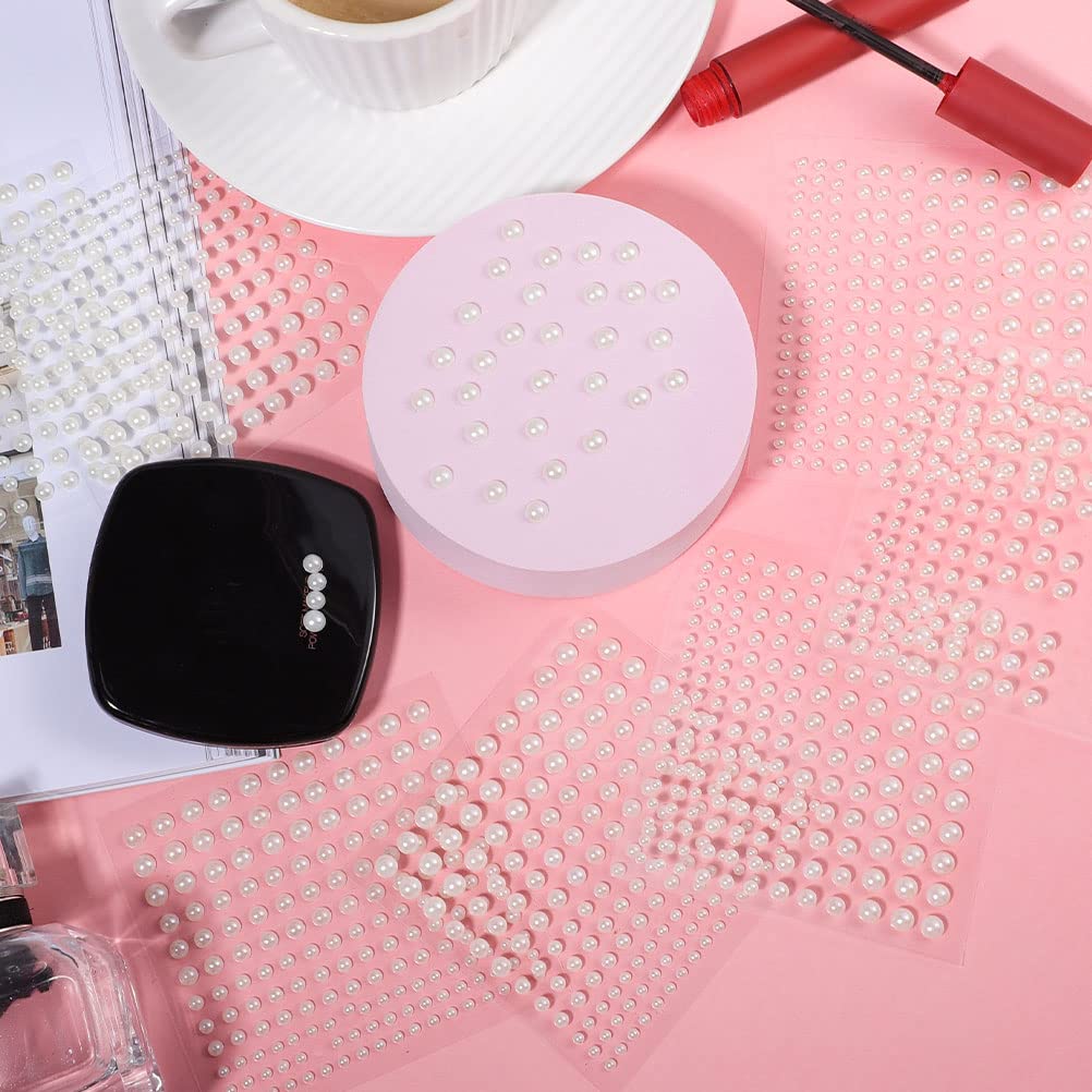 Prudiut adhesive face pearls assorted sizes sheet layout