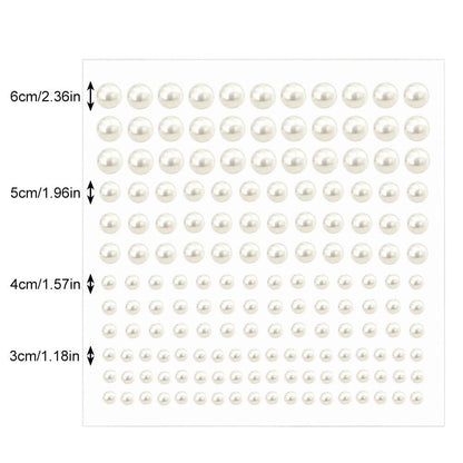 White flat back pearl stickers for nail art and DIY decor