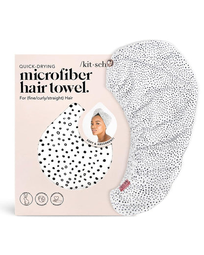 Back view of Kitsch hair towel showing button closure