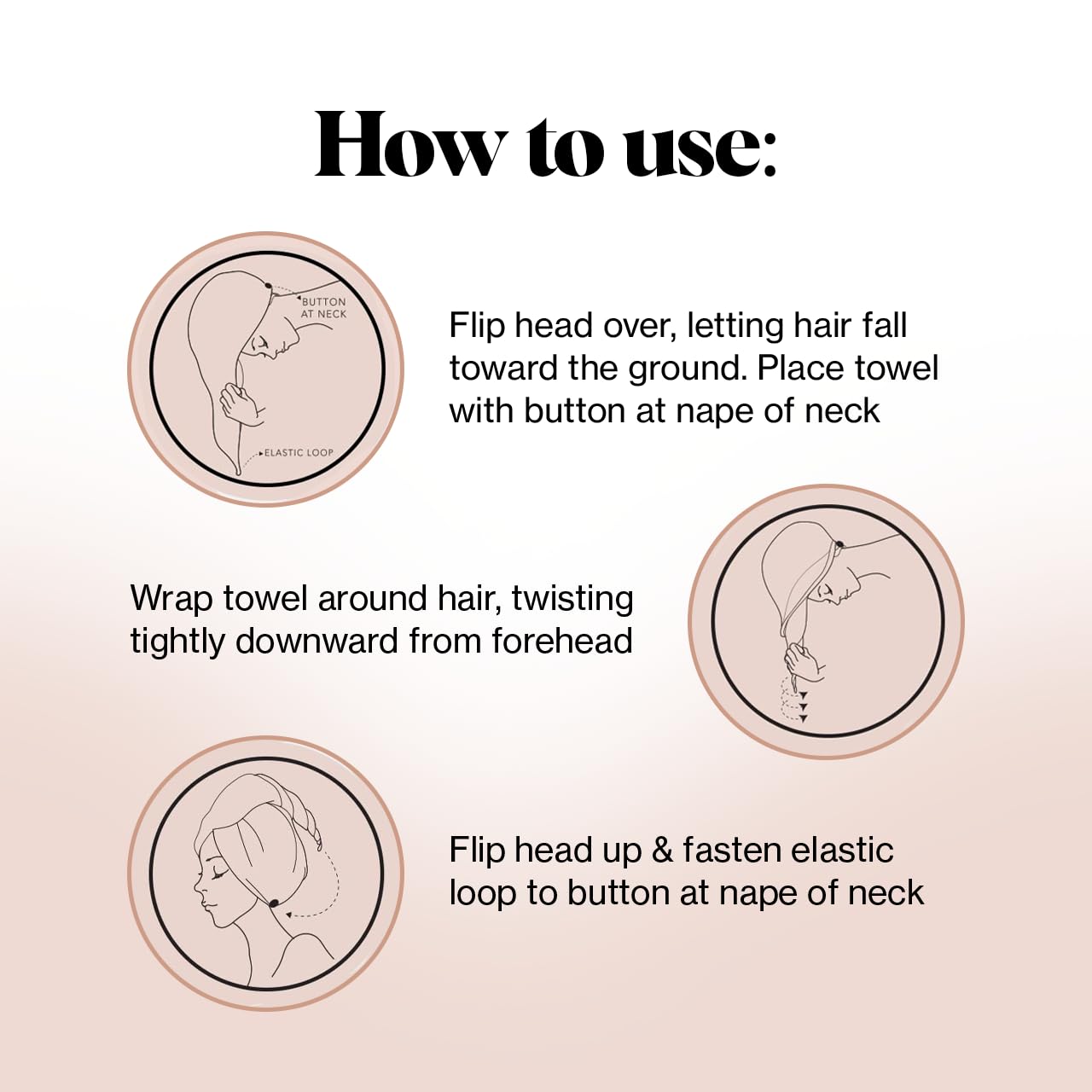 Kitsch hair towel wrap folded for travel storage