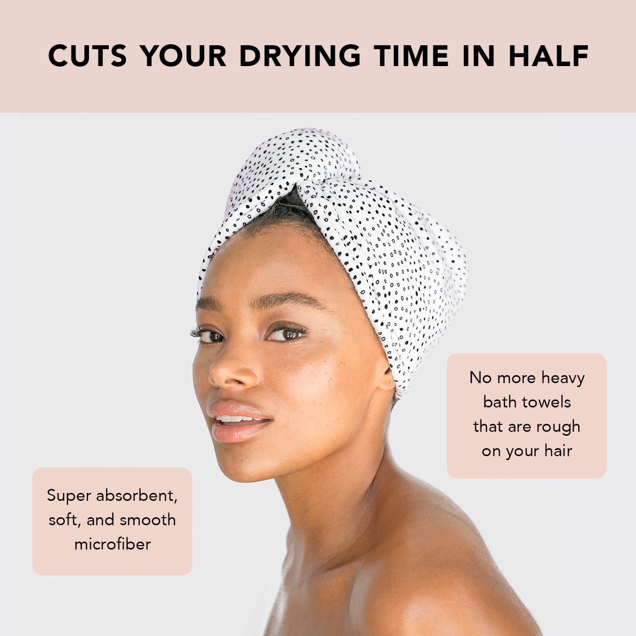 Kitsch hair towel wrap showing the elastic loop detail
