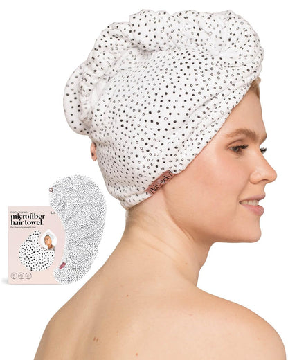 Packaging display of Kitsch microfiber hair towel