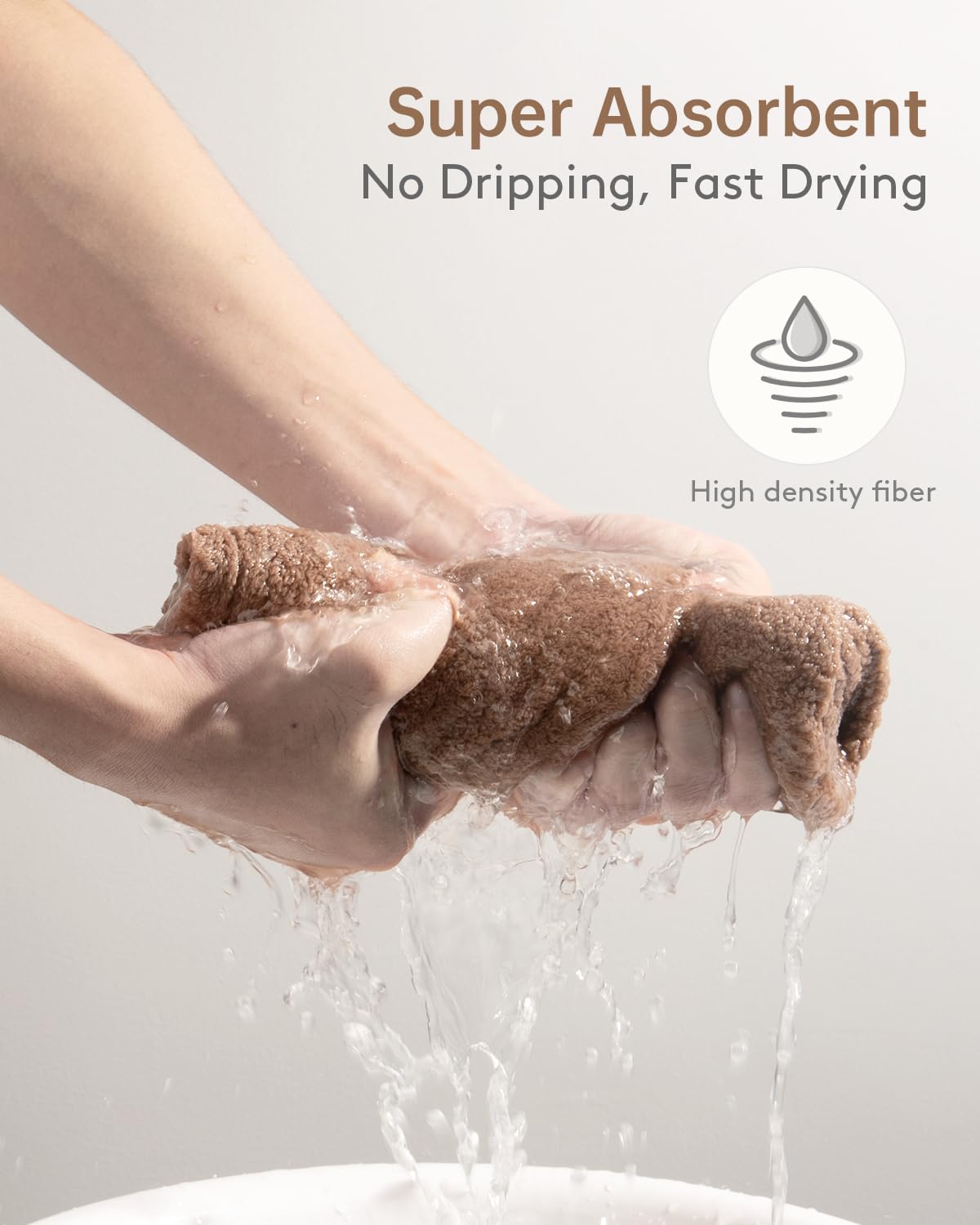 Yfong hair towel wrap demonstrating button closure