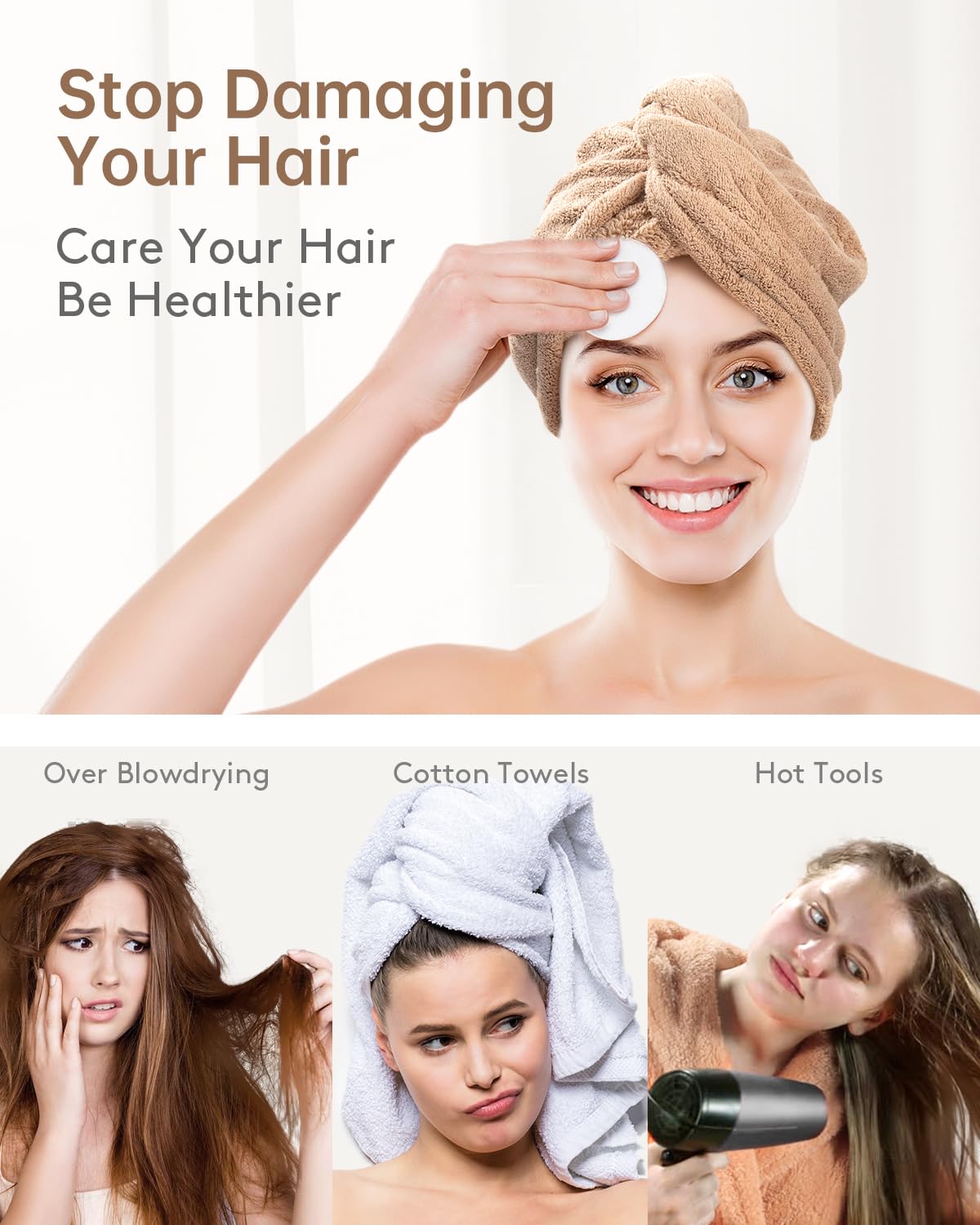 Yfong anti frizz hair towel for curly hair