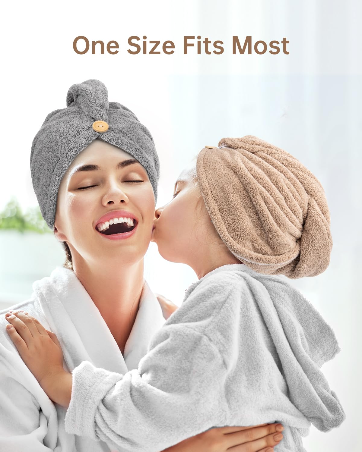 Yfong quick dry hair turban for travel and home use