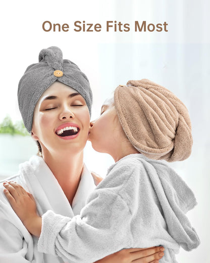 Yfong quick dry hair turban for travel and home use