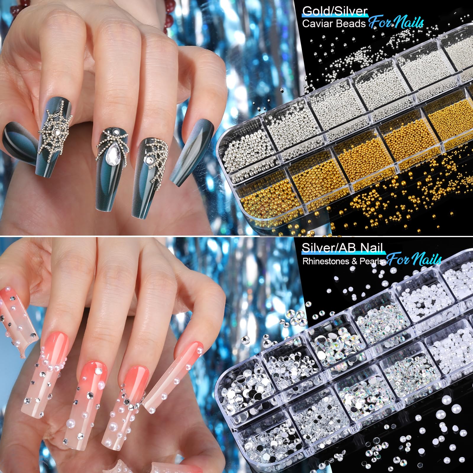 Teenitor nail art application tools including tweezers and wax pencil