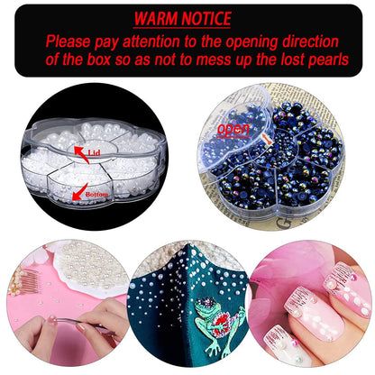 Professional nail art design using Blaaroom flat pearls