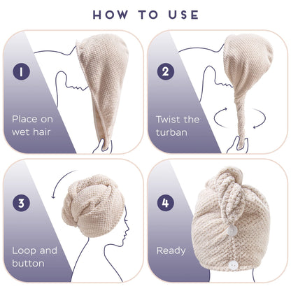 SimpleField 2 pack hair towel set for women