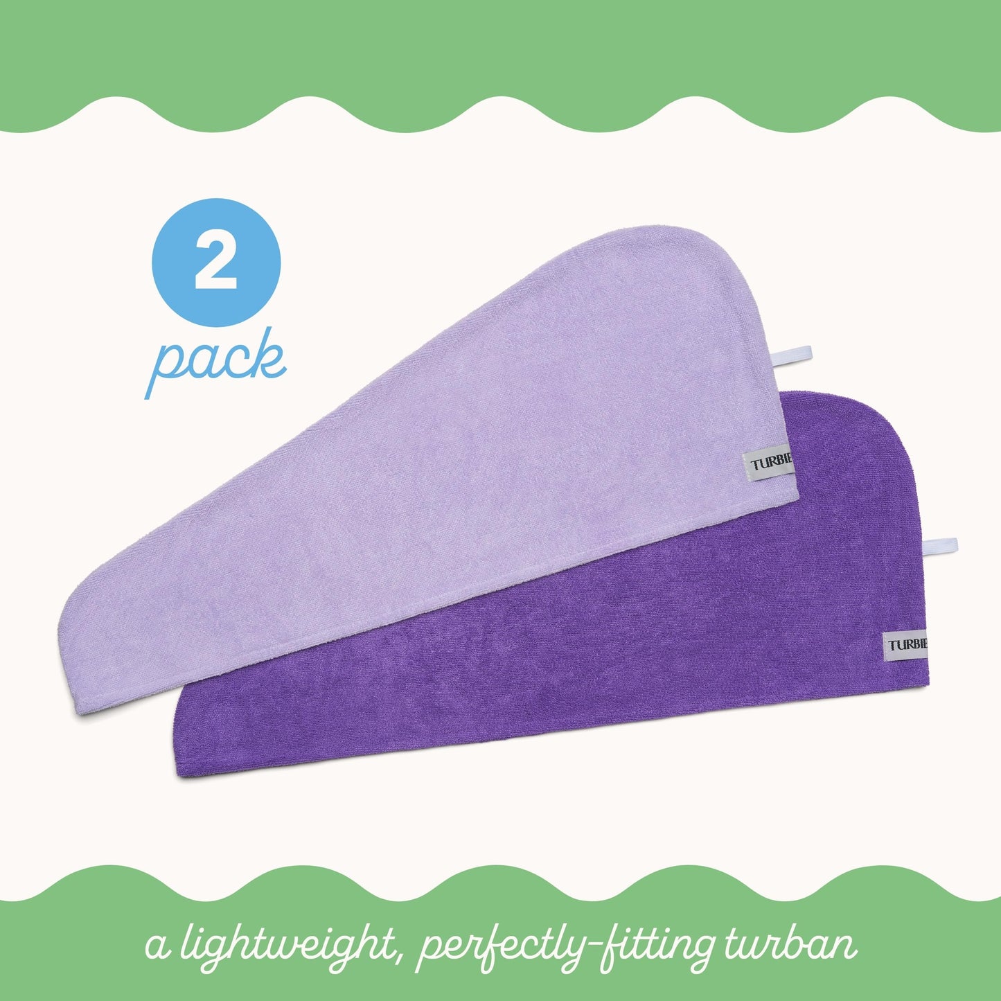 Light purple and dark purple hair towel set