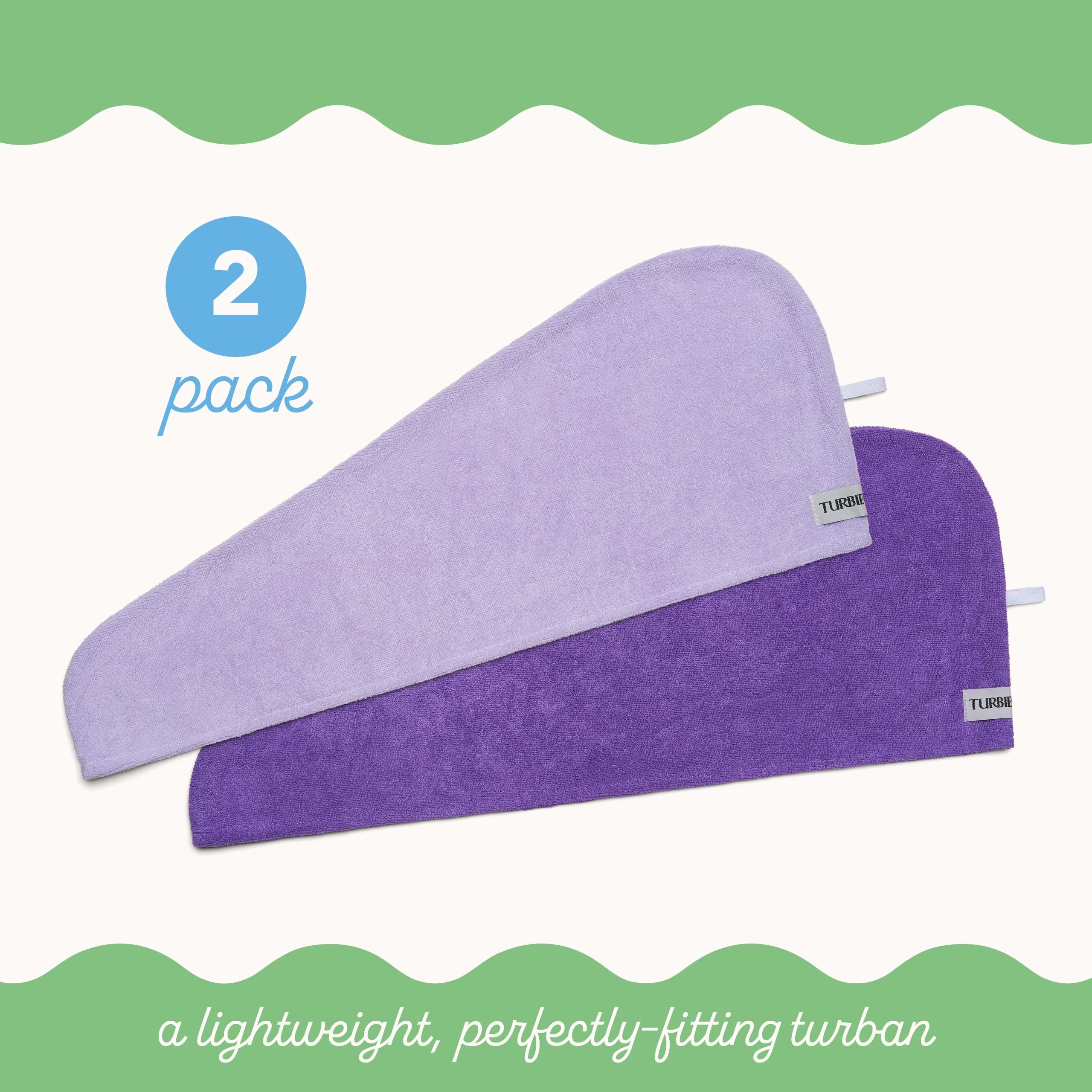 Light purple and dark purple hair towel set