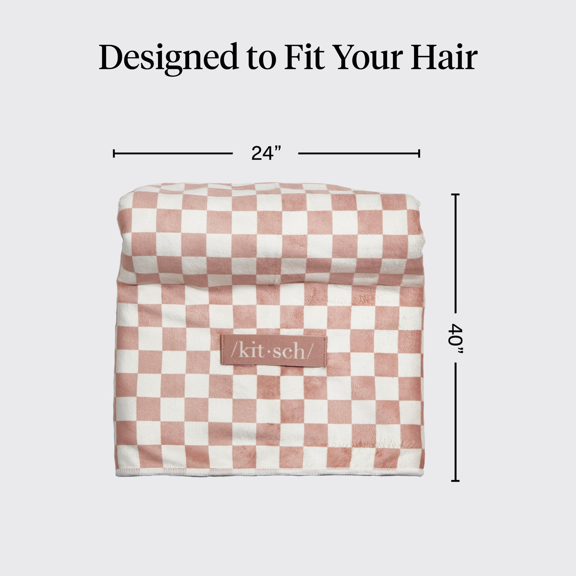 Close up of soft microfiber material on Kitsch hair towel