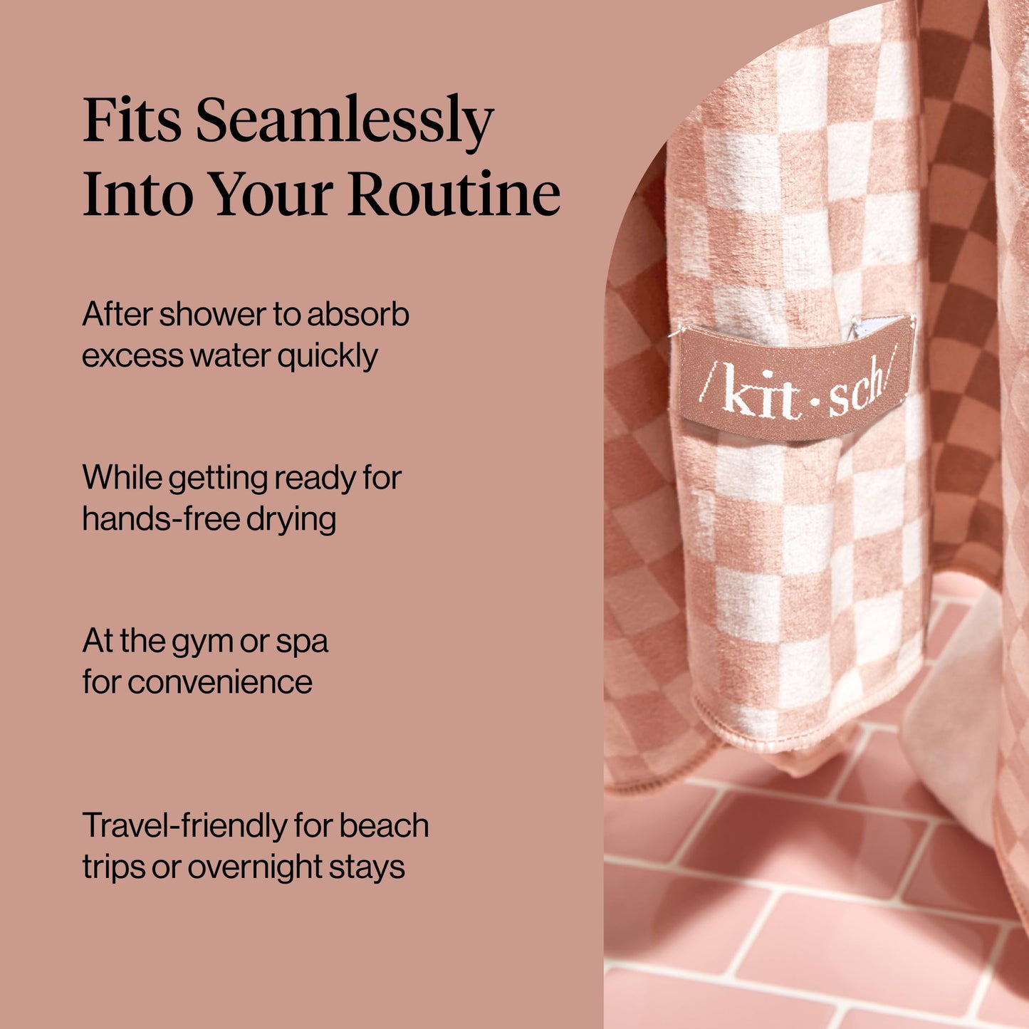 Instructions graphic for Kitsch hair towel wrap