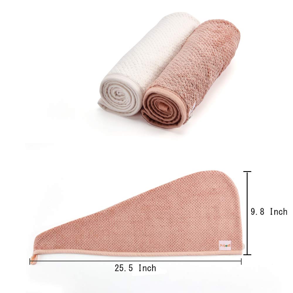 Pink and beige hair towel wraps for all hair types