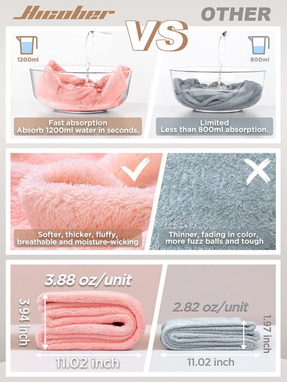 Three pack hicober hair turbans blue grey pink