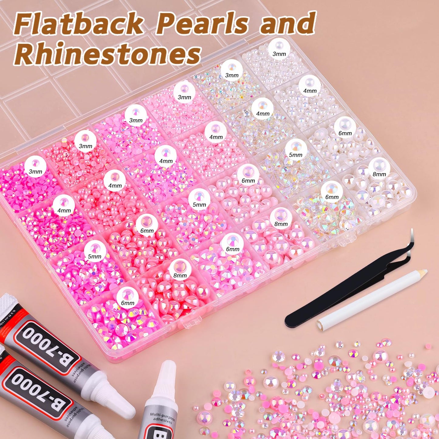 Belleboost bedazzling kit with B7000 jewelry glue and application tools