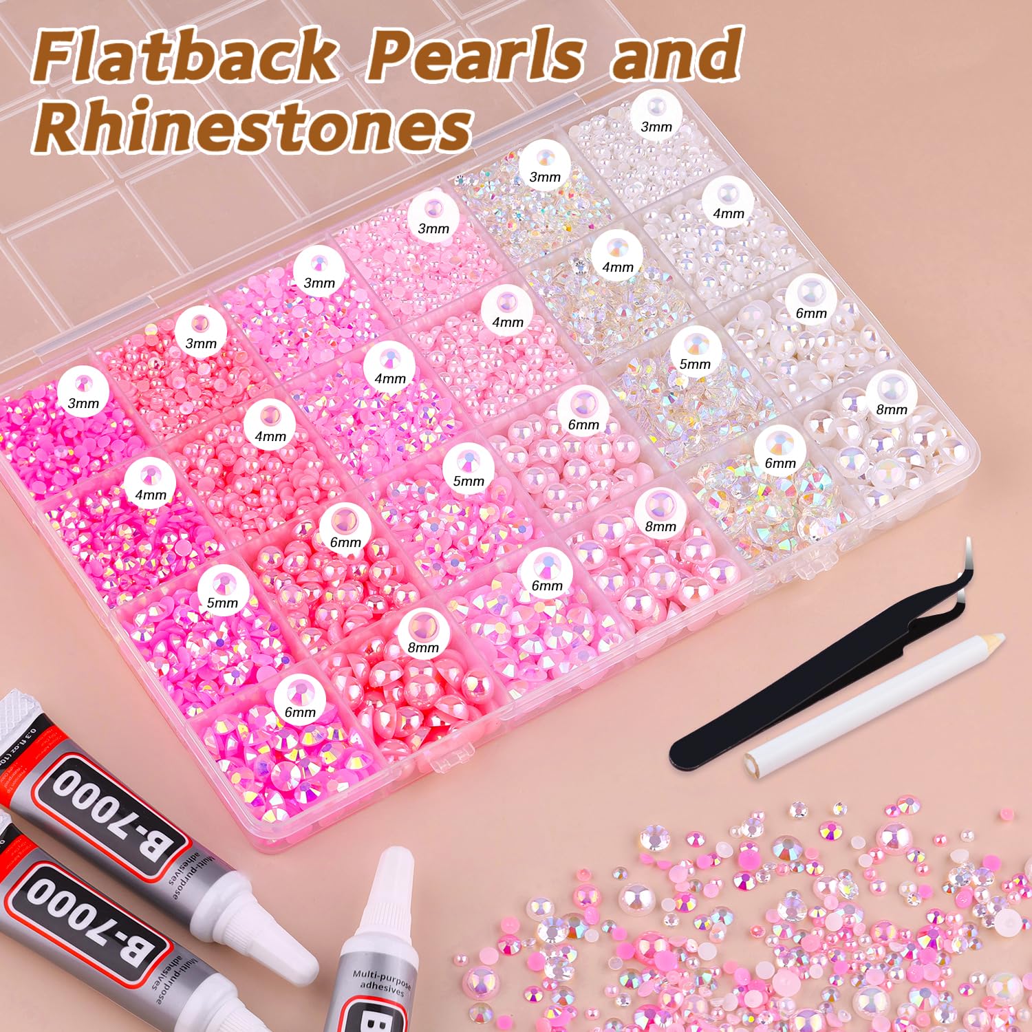 Belleboost bedazzling kit with B7000 jewelry glue and application tools