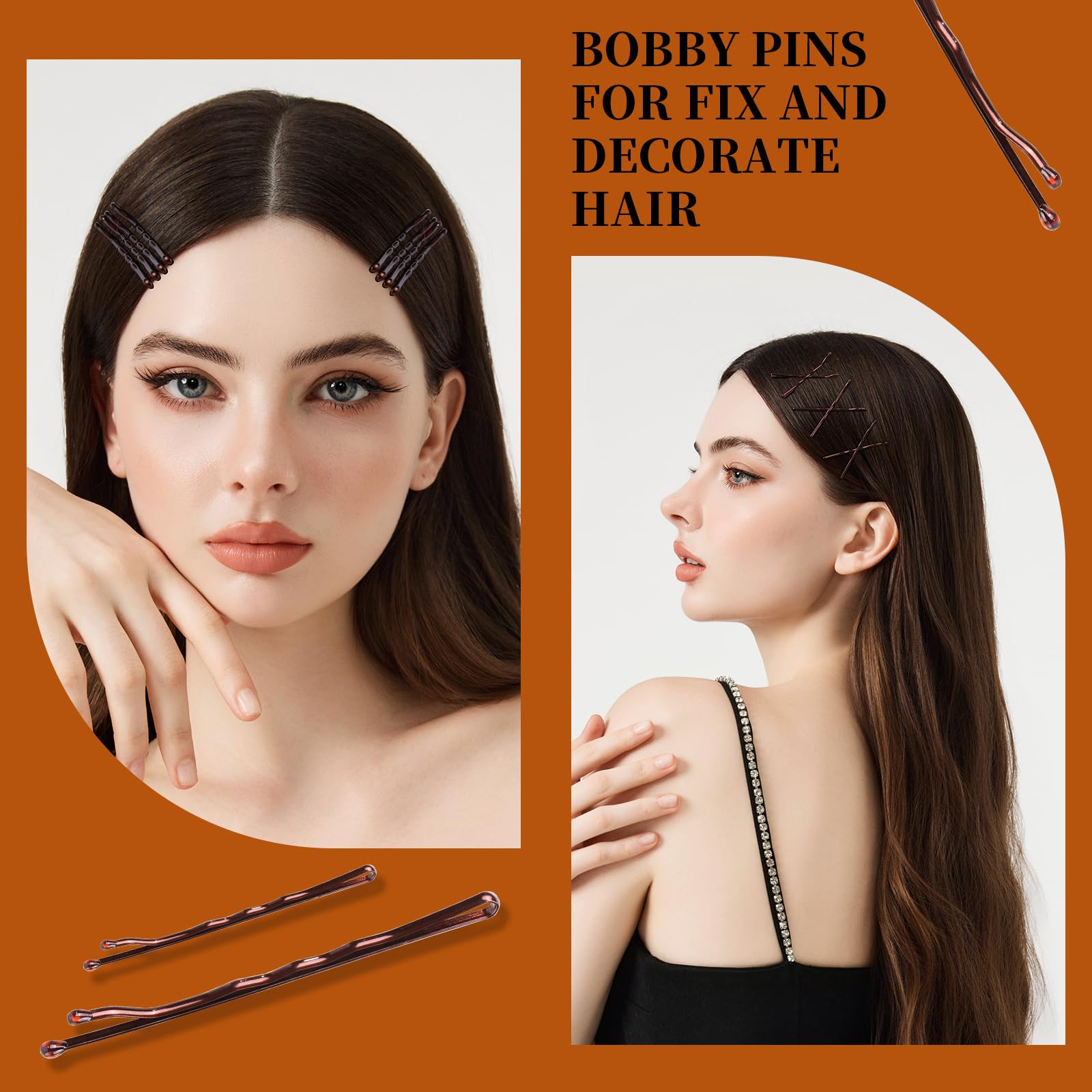 Invisible mesh hair nets and brown elastic hair ties included in the Teenitor 227-piece collection