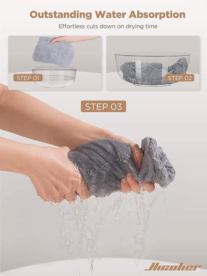 Three piece set of quick dry hair towels for women