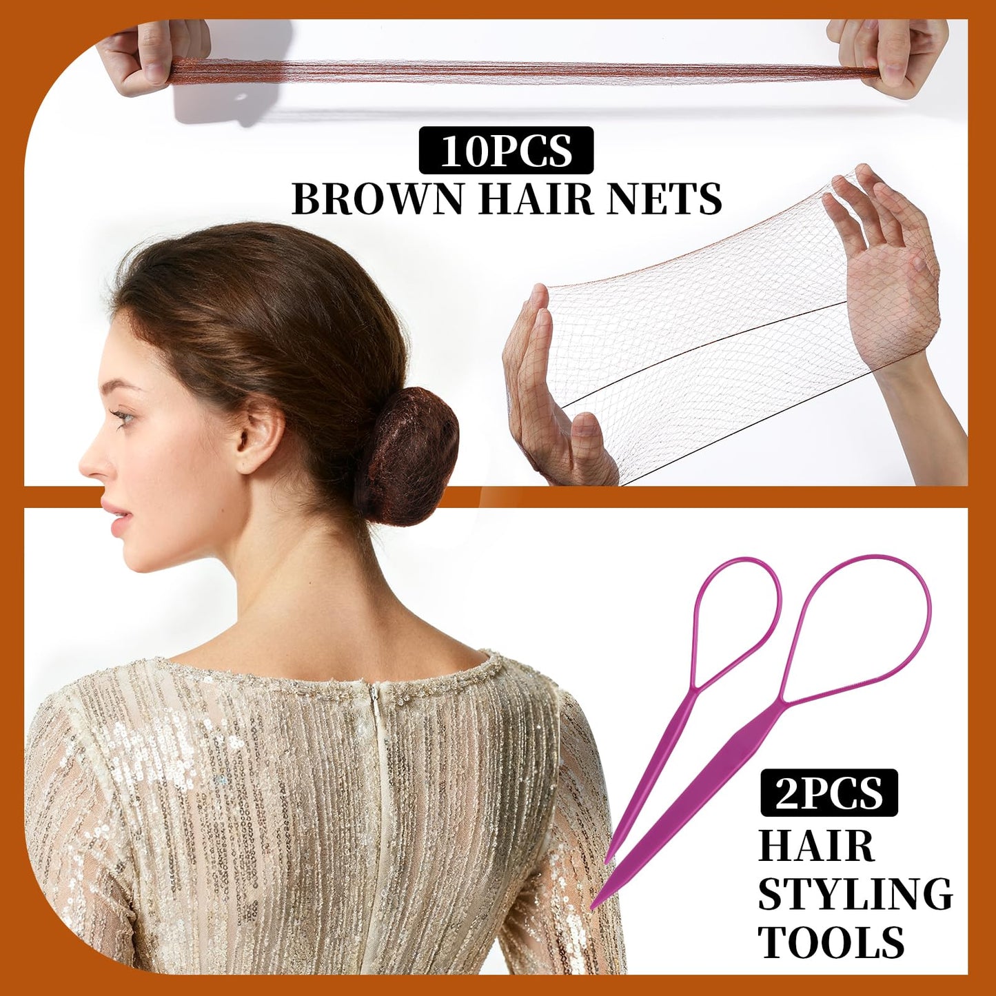 Demonstration of the plastic loop hair styling tools included in the Teenitor bun maker kit