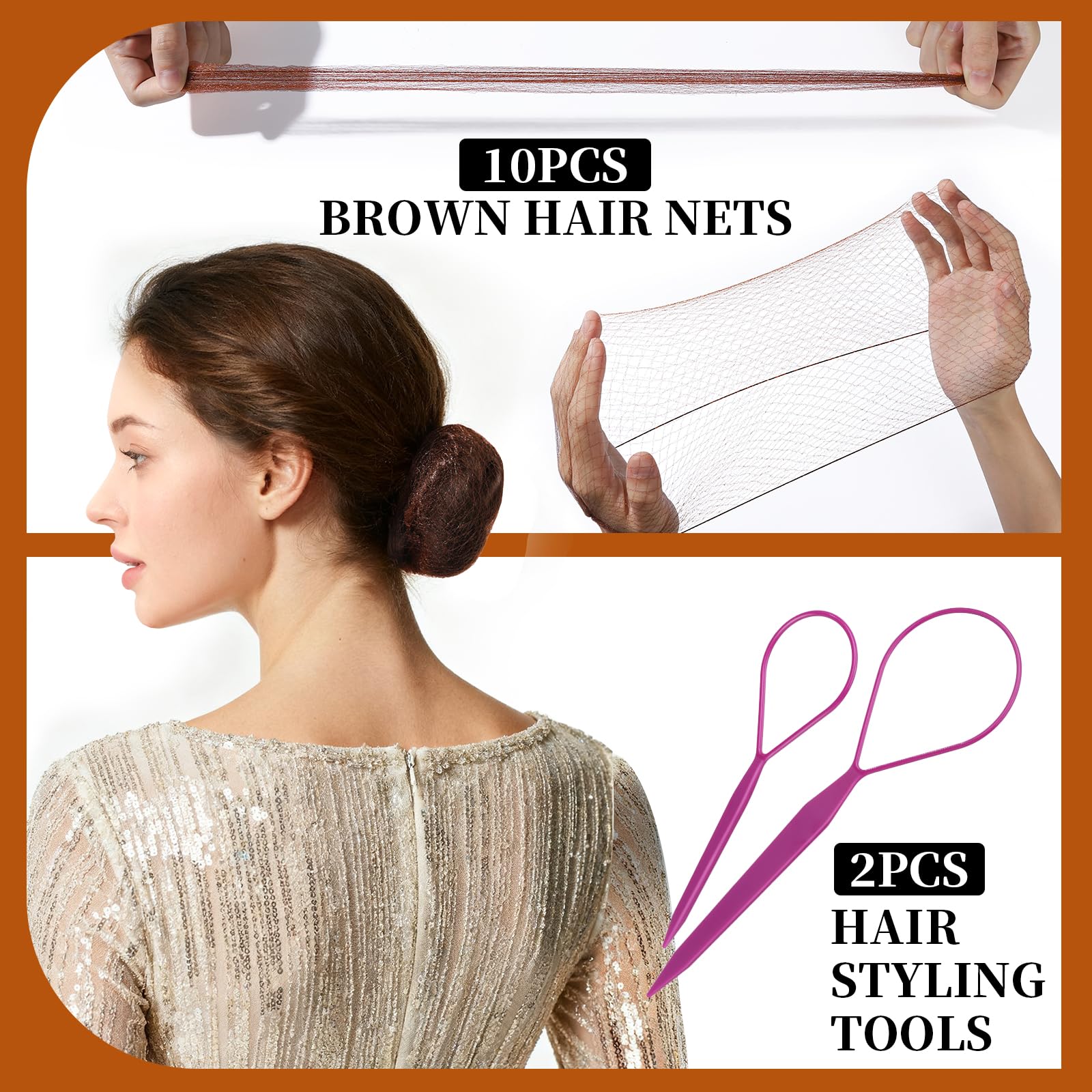 Demonstration of the plastic loop hair styling tools included in the Teenitor bun maker kit