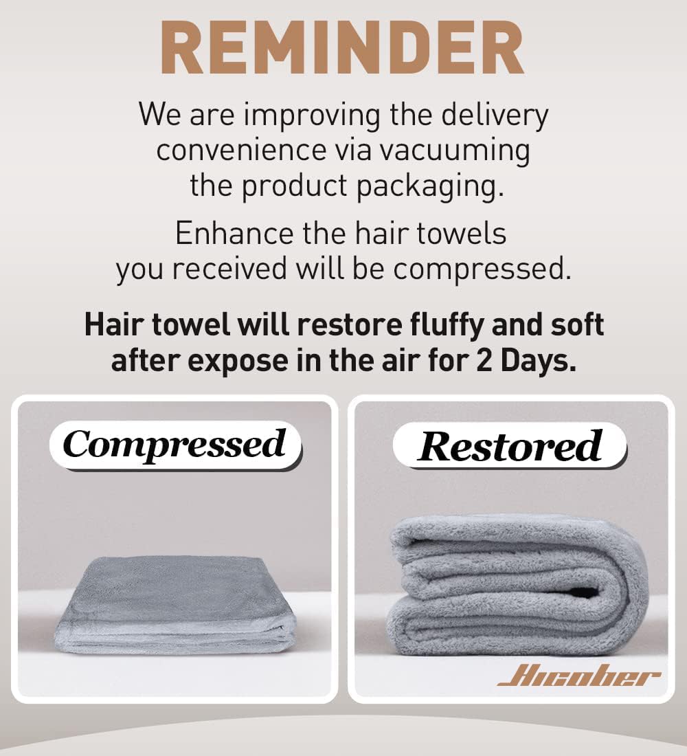 Packaging of Hicober hair towel wraps imported