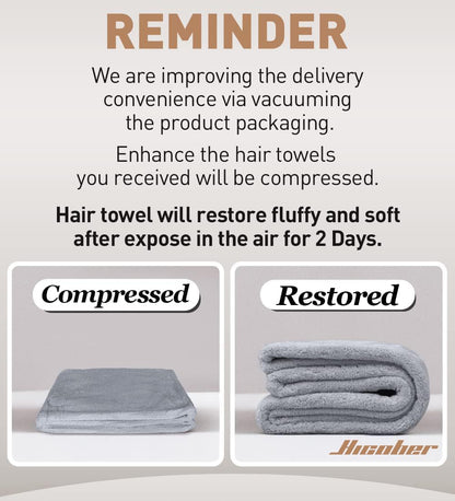 Packaging of Hicober hair towel wraps imported