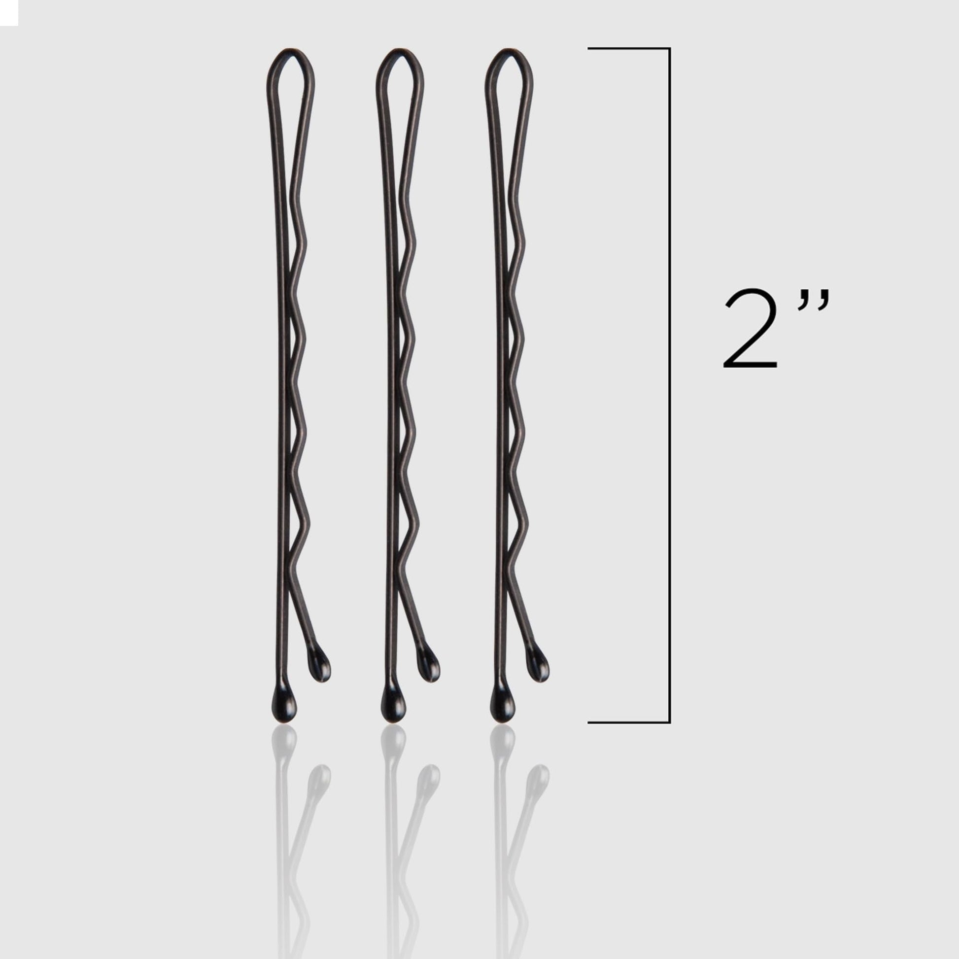 Fromm professional matte black bobby pins close up showing ball tips
