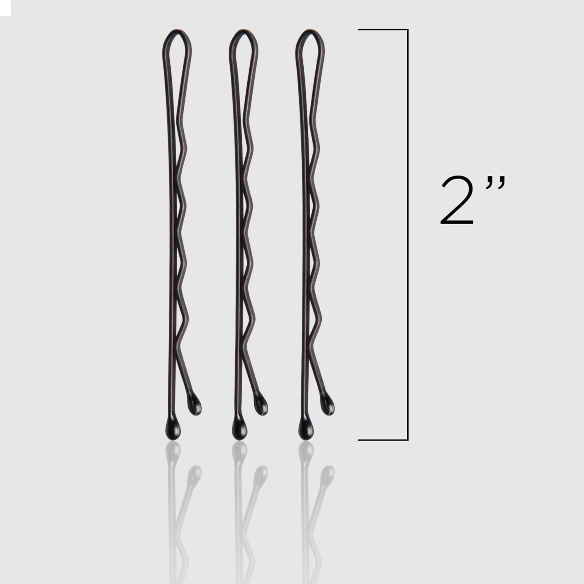 Fromm professional matte black bobby pins close up showing ball tips
