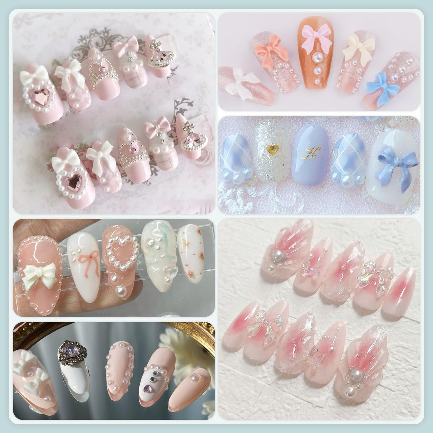 Included tweezers and dotting pencil tool for applying nail charms